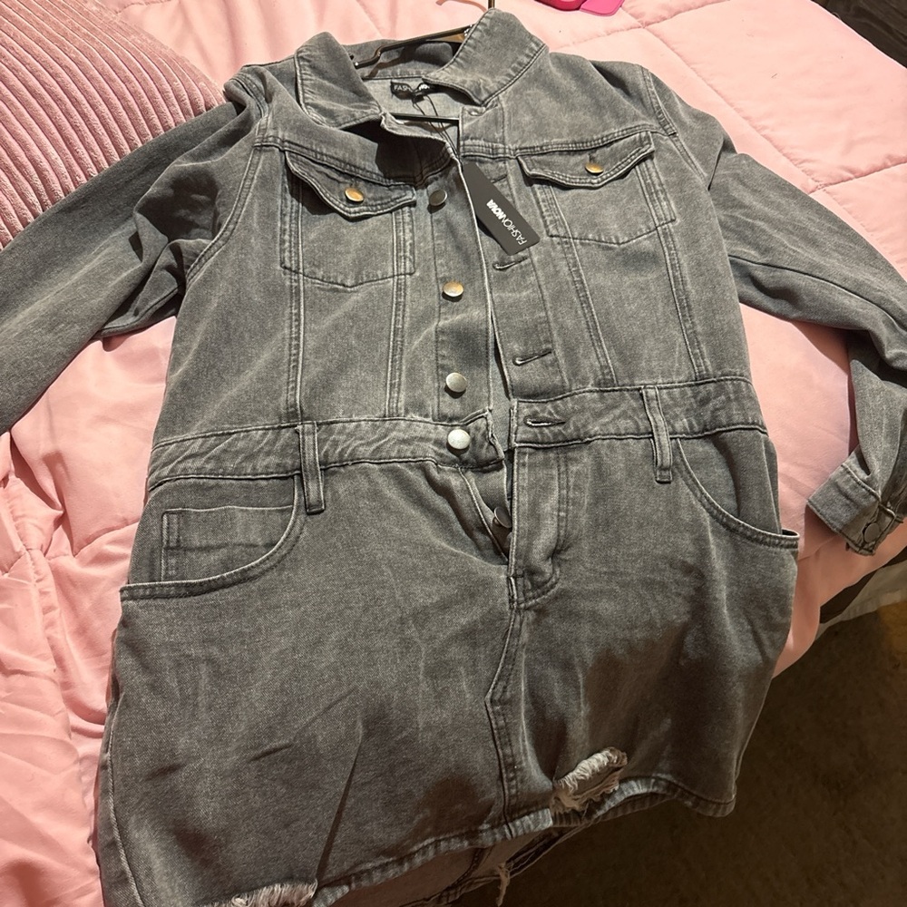 Gray Denim Jacket Dress